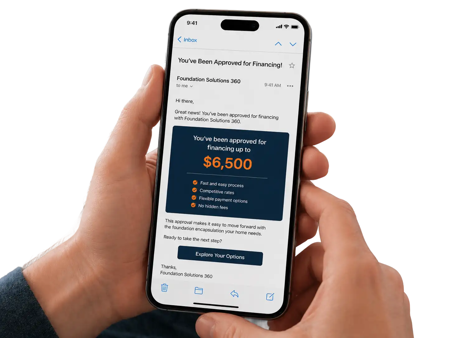 hands with mobile phone financing