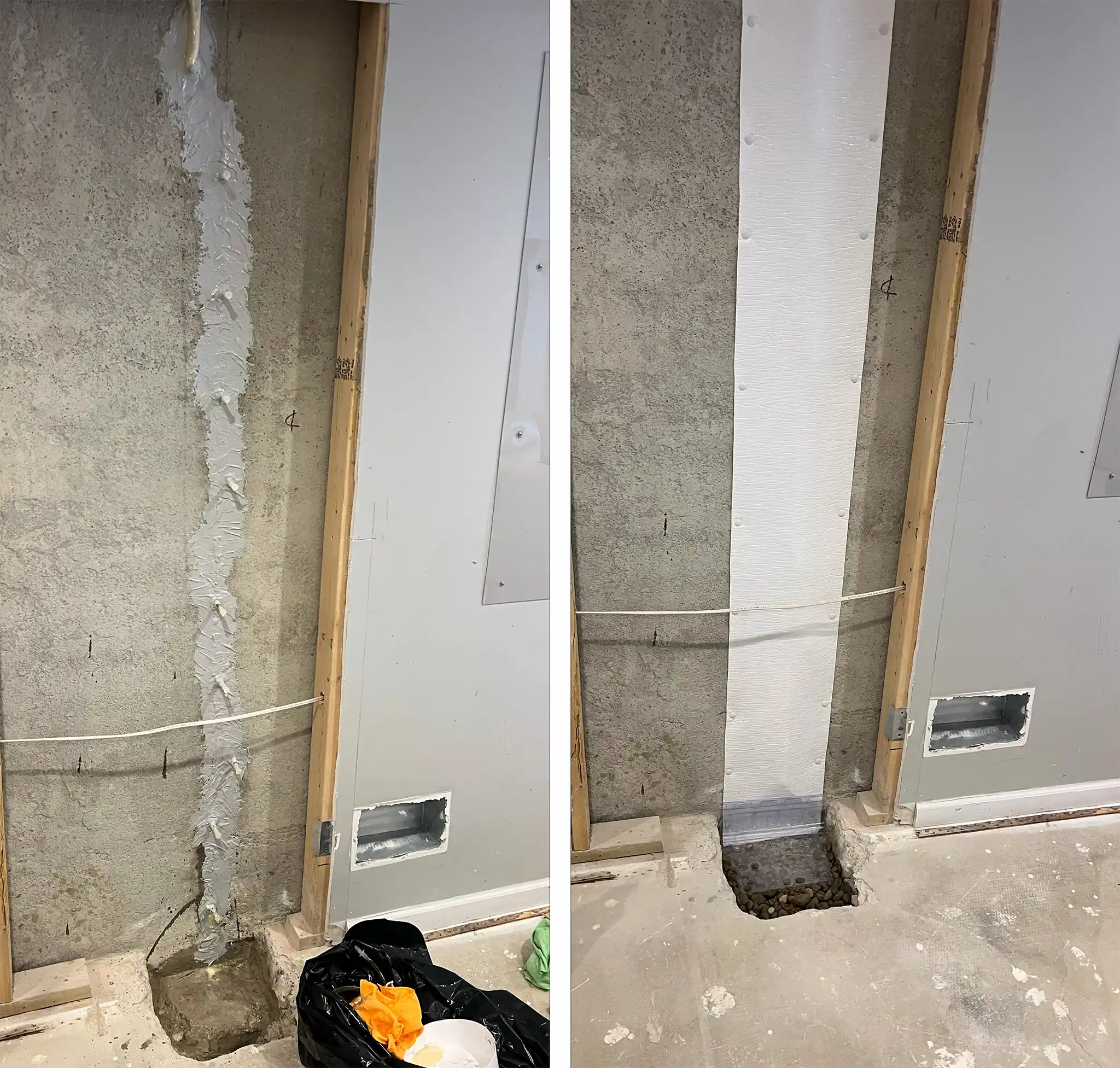 foundation crack before and after